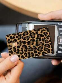 1pc Simulated Leopard Print Credit Card Sticker, High-End Texture DIY Sticker, The Same Style As Beauty Bloggers, A Must-Have For Social Media Leopard Print Enthusiasts, Perfect For Decorating Transit Cards, Campus Cards, And Credit Cards - Multicolor - View 4