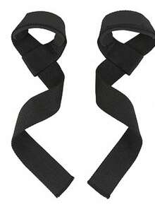 1 Pasang Tali Bantu Olahraga, Tali Silikon Anti Selip Tahan Lama untuk Latihan Kekuatan, Pull-Up, dan Dumbbell di Gym - Hitam - View 7