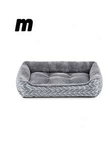 1pc Fluffy Pet Bed, Warm Arctic Velvet Cozy Dog & Cat Nest, Washable Round Plush Kennel For Small To Large Dogs, Super Soft Winter Sleeping Mat For Indoor Home Use, Gray/Yellow Available - Multicolor - View 11