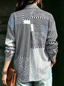 Breezaya Women's Colorblock Casual Versatile Daily Wear Shirt - Multicolor - View 2