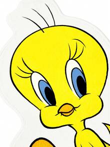 LOONEY TUNES X SHEIN 1件可愛Tweety裝飾地毯，適用於臥室、客廳、樓梯下，防滑底面，柔軟珊瑚絨布料 - 黃色 - 查看 5
