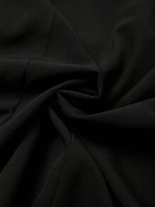 GlowEve CURVE 大尺碼女款 2 件套 純色對比綁帶針織 2 合 1 短袖 T 恤上衣與長版寬鬆直筒長褲，適合日常休閒通勤穿著 - 黑與白 - 查看 4