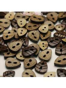 Handmade DIY Children's Clothing Buttons With Unique Coconut-Shape, Drop-Leaf Design, And Eye-Shaped Decorative Fasteners For Ledger Bags. - multicolor - View 6