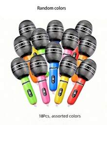 MINKOJA 3/6/12/18/24/36 Pcs 9.4 Inch Inflatable Microphone Balloons, PVC Fake Microphone Props. Assorted Bright Colors, Durable & No Power Needed. Novelty Party Decorations For Christmas, Birthdays, Concerts And Festival Events. - multicolor - View 8