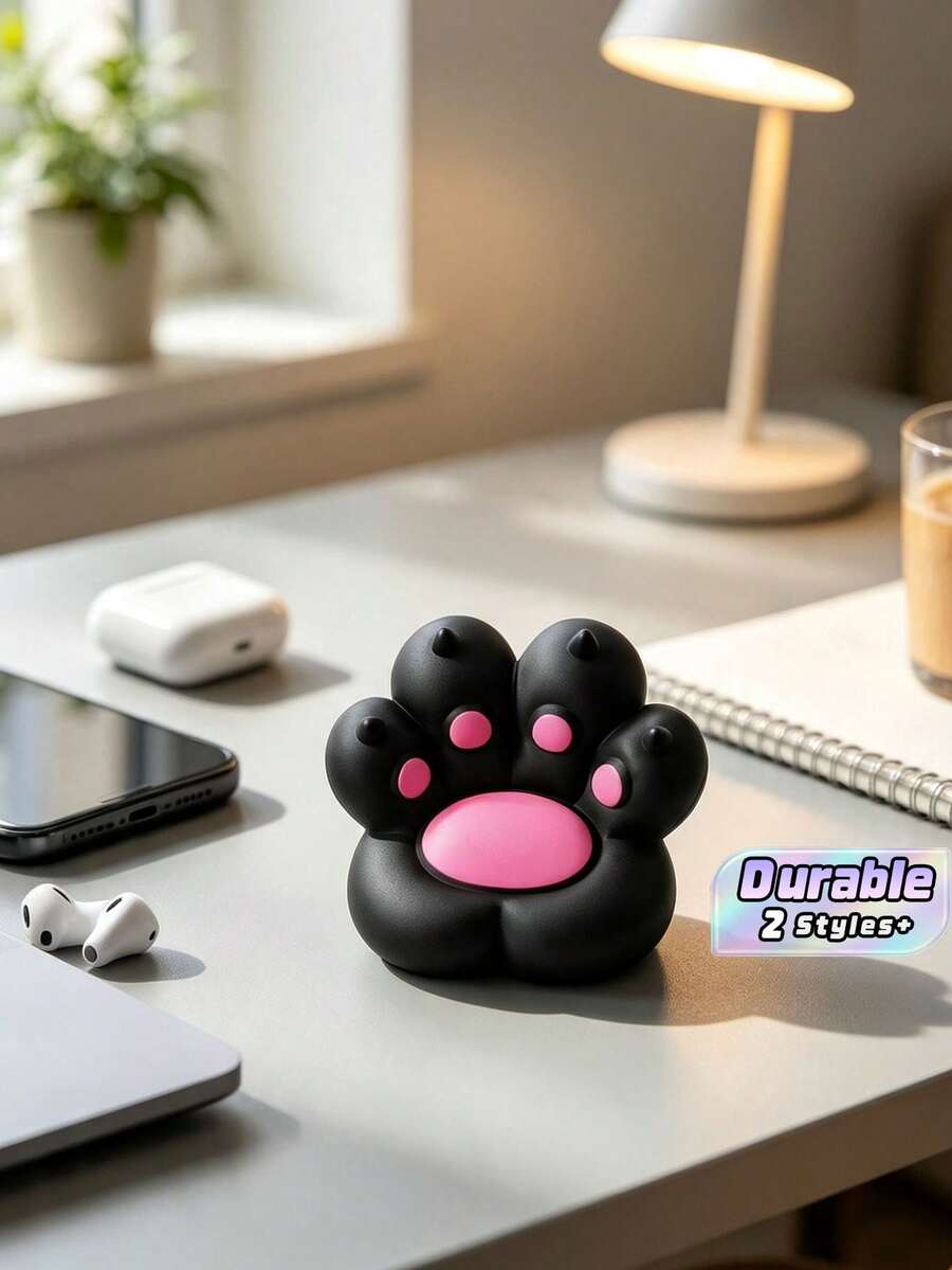 1 Pack Cute Cat Paw Phone Holder, Creative Desktop Phone Stand, Non-Slip Bracket For Decoration & Charging, Universal For Multiple Scenes - Cat Paw - View 1