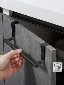 1 PC Elegant No Drill Over Door Towel Rack For Bathroom Kitchen Durable Rustproof Space Saving Wall Mounted Hanging Holder Strong Adhesive Hook Organizer Storage Rack Home Apartment Dorm Use Practical Decorative Stylish Multi Purpose - multicolor - View 4