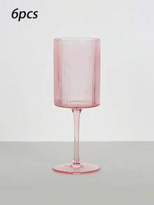Striped Cylindrical Stemmed Wine Glasses, Pink/Green/Blue, Suitable For Friend Gatherings, Weddings, Banquets, Festivals And Birthday Parties (Bubbles May Appear On The Glass Body, Which Is Normal) - View 18