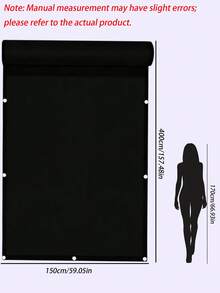 1pc Opaque Privacy Fence Screen, Waterproof Balcony Cover With UV Protection, Black Outdoor Patio Privacy Shade For Apartment Railing Deck Porch - Black - View 4