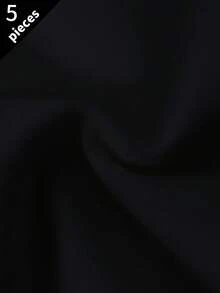 5件組男孩卡通印花酷黑灰色四角內褲，觸感舒適，適合四季穿著 - 黑與白 - 查看 5