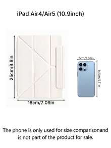 Compatible With Air11 Protective Case 2026 And Air13 Protective Shell With Magnetic Closure And Three-Fold Design. - Beige - View 3