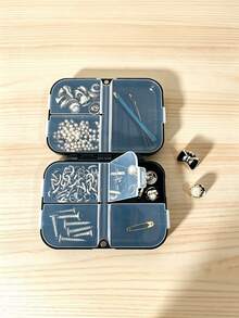 Portable Magnetic 7 Compartment Double Row Pill Case, Transparent Plastic Weekly Pill Organizer, Travel Storage Box For Medication Vitamins Trinkets Small Accessories - multicolor - View 5