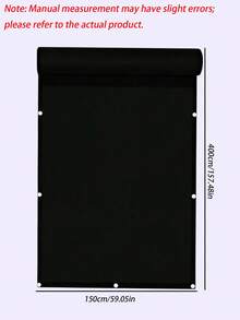 1pc Opaque Privacy Fence Screen, Waterproof Balcony Cover With UV Protection, Black Outdoor Patio Privacy Shade For Apartment Railing Deck Porch - Black - View 3