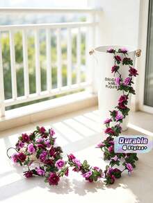 1Pc 45 Heads Artificial Rose Vine, Fake Hanging Flower Garland For Wedding Arch Flower Wall Decor - Multicolor - View 1