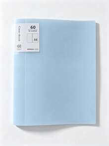 1pc Solid Color Multi-Layer A4 Document Folder With Transparent Pages For Paper & File Management, Large Capacity Storage Album,Back To School,School Supplies - blue - View 7