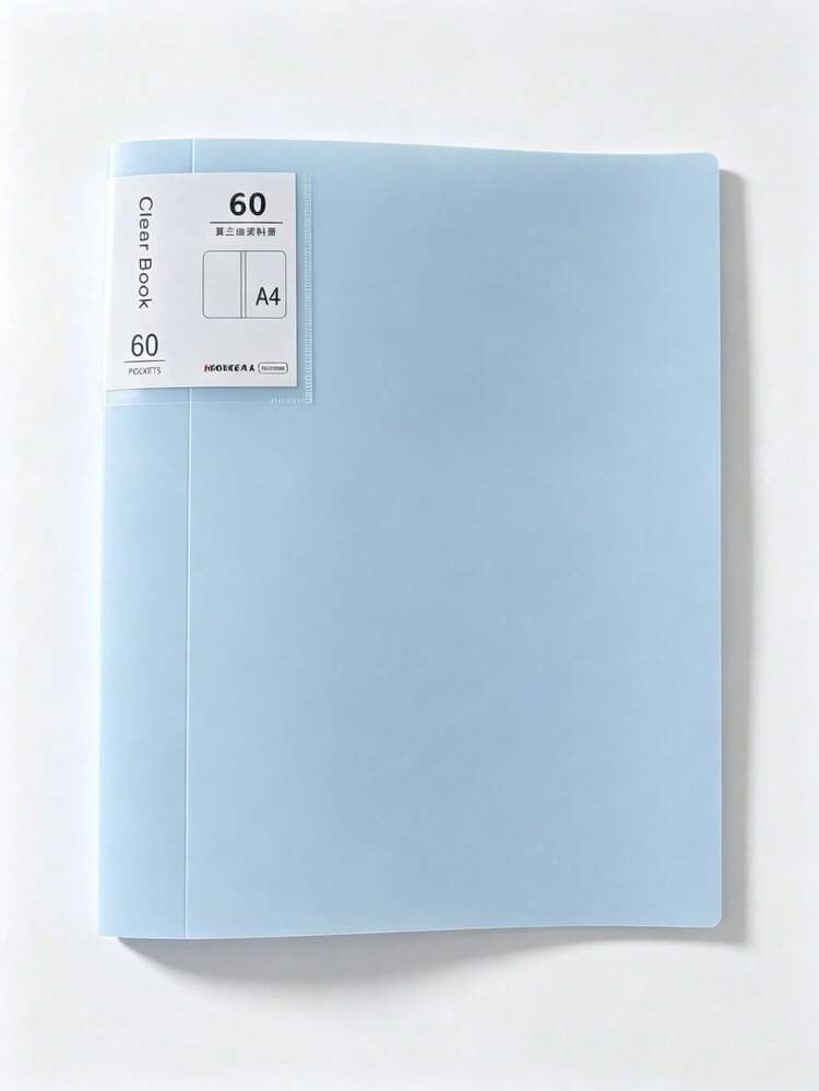1件純色多層A4文件夾，附透明頁，適用紙張與文件管理，大容量收納相冊，返校季校園用品 - 藍色 - 查看 7