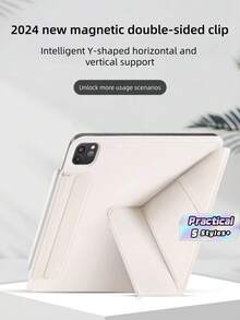 Compatible With Air11 Protective Case 2026 And Air13 Protective Shell With Magnetic Closure And Three-Fold Design. - Beige - View 1