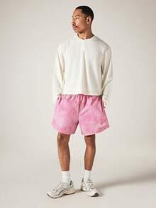 PLAYBOY X SUMWON Bunny Embroidered Waffle Knit Henley Long Sleeve Boxy Top With Button Placket Neckline - Beige - View 3