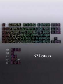 Crack Light Through Keycaps Quiet Dawn Theme, Cherry Height PBT+PC Key Caps, Heat Sublimation Side Print, MX Switch Compatible, Multiple Layout Mechanical Keyboard Backlit DIY Gift For Game Work - View 8
