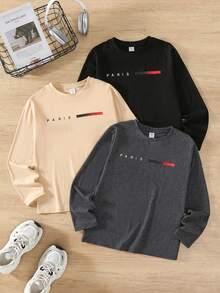 SHEIN 3 piezas de camisetas para niños preadolescentes - Multicolor - Ver 3