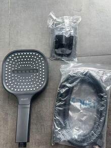 3件組高壓方形手持式淋浴花灑附濾網，壁掛式塑膠按摩花灑，雨淋省水淋浴頭，3種模式與可調式噴嘴按鈕設定，防堵塞噴嘴，省水方形設計 - 多色 - 查看 8