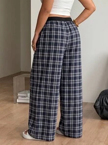 Coolane Celana Panjang Ukuran Besar Gaya Kasual Minimalis Longgar Warna Biru Navy Cocok untuk Musim Semi dan Gugur - MultiWarna - View 2