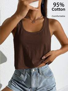 SHEIN EZwear 2件組女款背心與細肩帶上衣 - 彩色 - 查看 3