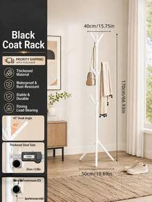 Freestanding Tree Coat Rack With 9 Hooks, Space Saving Clothes Hanging Stand, Stable Organizer For Coats, Handbags And Scarves, Home Storage Rack For Entryway, Bedroom & Small Apartments - multicolor - View 8
