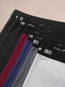 EverLounge Men's Letter Print Casual Daily Boxer Briefs 7pcs/Pack - Multicolor - View 3