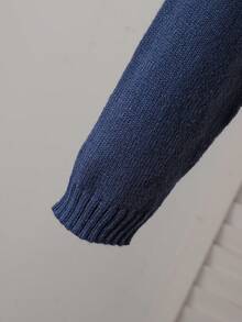 Tween Girl Navy Blue Casual Versatile Short Cardigan - Navy Blue - View 3