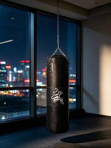 1 Hollow Sandbag, Suitable For Boys And Girls Of All Ages. Features A Chain Hook And Is Ideal For Martial Arts And Combat Training (Not Filled). - Black - View 2