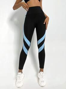 Easithlete Easithlete 女款拼色高腰休閒日常旅行運動緊身褲 - 彩色 - 查看 6