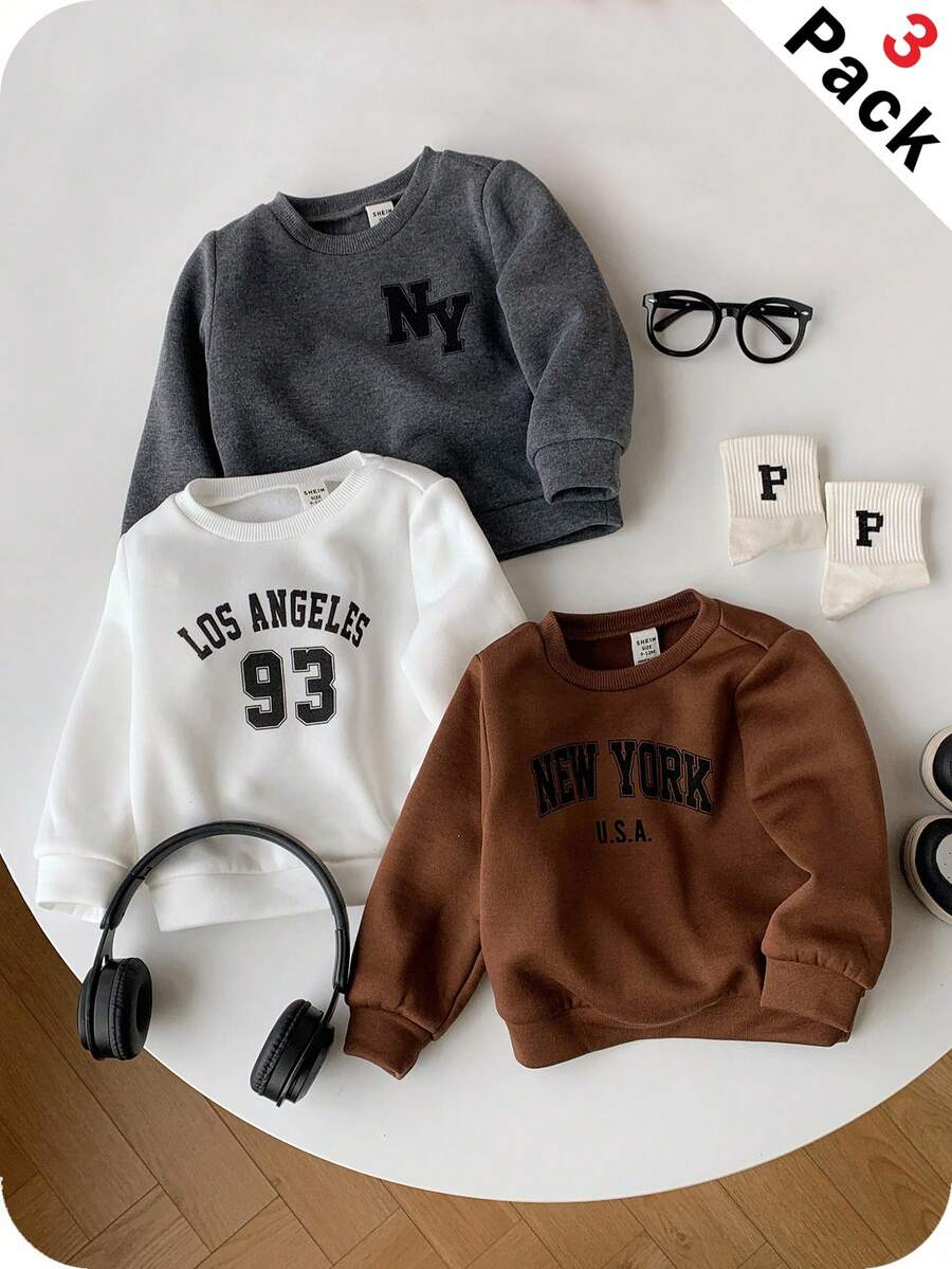3PCS Tween Boys Sweatshirts - Multicolor - View 1