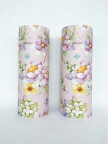 Spring Floral Round Car Tissue Box, Cylindrical Tissue Canister Fits Vehicle Cup Holder, Portable Travel Facial Tissue Storage Container For Car Office Bathroom Kitchen Wedding Birthday Holiday Party Home Decor - Multicolor - View 8