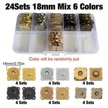 SHEIN 混色 6 色梅花磁扣鈕扣盒裝組，10mm/14mm/18mm - 24sets Mix 6 Colors - 查看 1