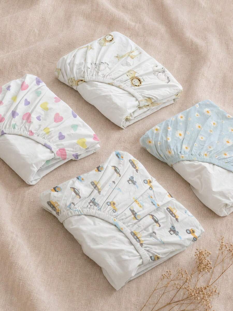 1-Pack Cute Print Comfortable Soft Crib Sheets, Newborn Mattress, Soft And Comfortable - Multicolor - View 1