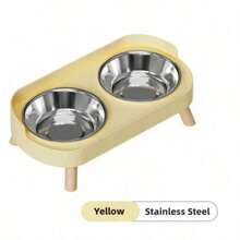 PETSIN Stainless Steel/PVC Pet Bowl Set With Stand, Dual Bowls, Suitable For Small Dogs And Cats, With Splash Guard - Pet Feeder - 150ml - View 20