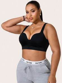 SHEIN Sports Women's Plus Size Solid Color Seamless Sports Bra - Multicolor - View 4