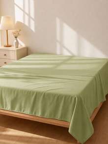 Haus Hana 1pc Sage Green Flat Sheet, Soft Polyester Bed Sheet, Wrinkle & Fade Resistant Breathable Microfiber Flat Sheet - Green - View 2