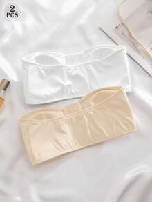 SHEIN 2件組女款前扣式聚攏胸墊內衣，適合婚禮穿著 - 彩色 - 查看 5