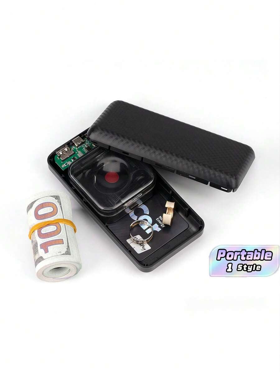 Large‑Capacity Creative Storage Power‑Bank‑Shaped Storage Box, Can Hold Keys, Cash, Room Cards And ID Cards - Multicolor - View 1