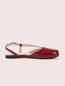 CUCCOO DOLLMOD Women's T-Strap Ankle Buckle Tabi Mary Jane Flats Bright Red Summer Flat Sandals - Red - View 5