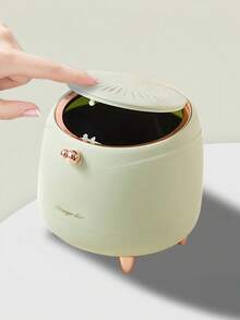 Press-Top Lidded Desktop Trash Can, Waste Bin For Living Room, Car, Home, Office Desk And Dining Room Storage Bucket - One Piece - View 5