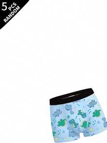 Randomly Ships 5 Of 10 Little Boys Boxer Briefs With Assorted Pixel Dinosaur Prints, Skin-Friendly Soft Fabric For Young Boys - Multicolor - View 5