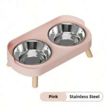 PETSIN Stainless Steel/PVC Pet Bowl Set With Stand, Dual Bowls, Suitable For Small Dogs And Cats, With Splash Guard - Pet Feeder - 150ml - View 22