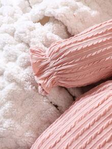 SHEIN Jumpsuit Bayi Perempuan dengan Hiasan Ruffle, Lengan Mengembang, dan Pita di Bagian Depan, Cocok untuk Musim Gugur. - Dusty Pink - View 4