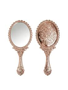 Retro Handheld Mirror, Small And Portable Golden Floating Princess Mirror, Portable Makeup Mirror, A Princess-Themed Small Gift Suitable For Classroom Parties, Travel, Etc. - Multicolor - View 11