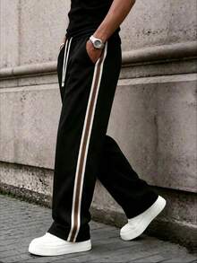Gym Rark Men's All-Season Casual Sports American Line Outdoor Jogging Gym Long Pants Summer - Black - View 6