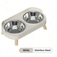 PETSIN Stainless Steel/PVC Pet Bowl Set With Stand, Dual Bowls, Suitable For Small Dogs And Cats, With Splash Guard - Pet Feeder - 150ml - View 18