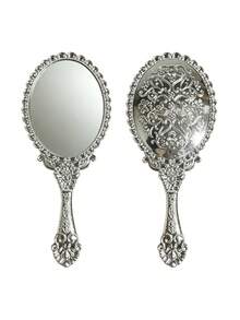 Retro Handheld Mirror, Small And Portable Golden Floating Princess Mirror, Portable Makeup Mirror, A Princess-Themed Small Gift Suitable For Classroom Parties, Travel, Etc. - Multicolor - View 9