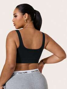 SHEIN Sports Women's Plus Size Solid Color Seamless Sports Bra - Multicolor - View 2